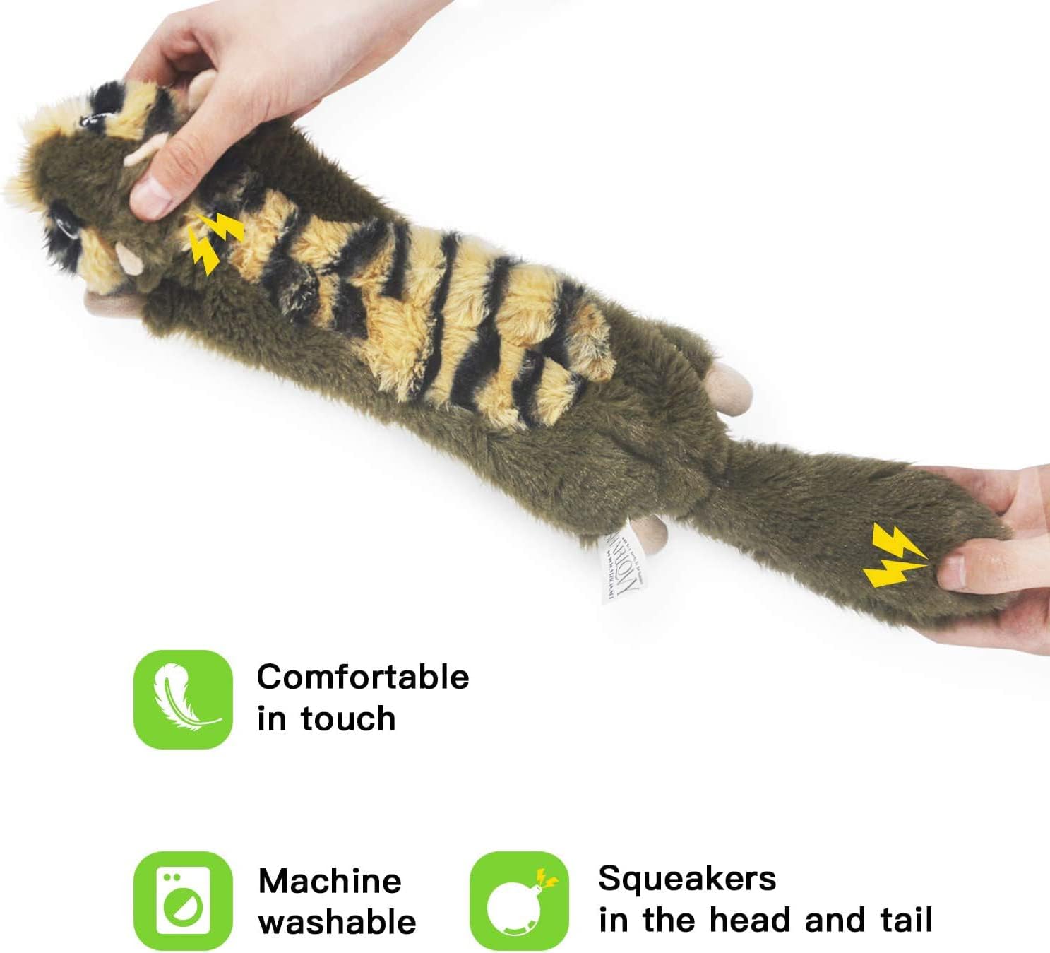 Dog Squeaky Toy No Stuffing 6 Pack, Dog Toys Crinkle for Small Puppy, Durable Chew Plush Cute Animals Natural for Teething Pet