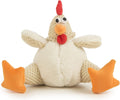 Fat Rooster Squeaky Plush Dog Toy, Chew Guard Technology - White, Large